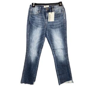 NWT Evidnt Los Angeles Florence Straight Leg Cropped Denim Jeans Size 25